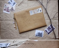 Клатч конверт бежевый 22х32 - ручная работа, handmade