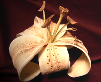 Заколка-зажим "Лилия в росе" - ручная работа, handmade