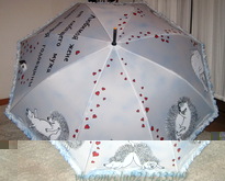 Зонтик позитивный с ежиками - ручная работа, handmade